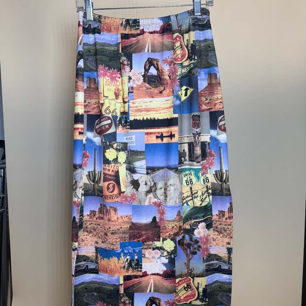 VTG Y2K We Too Sport Route 66 Print Skirt
